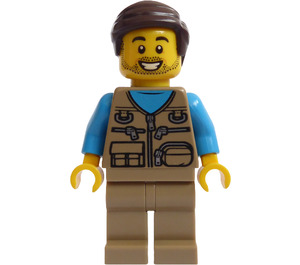 LEGO Man in Donker zandbruin Vest Minifiguur