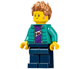 LEGO Man in Dark Turquoise Jacket minifiguur