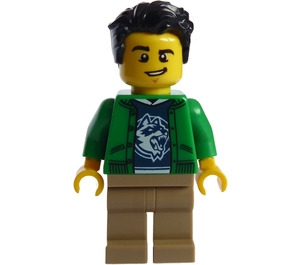 LEGO Muž v Zelená Bunda Minifigurka