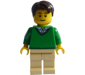 LEGO Mand i Grøn Sweater og Beige Pants Minifigur