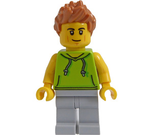 LEGO Man i Lime Sleeveless Huvtröja Minifigur