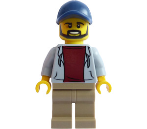 LEGO Man in Medium Stone Grijs Hoodie Minifiguur