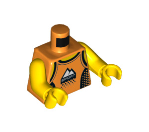 LEGO Man in Orange Tank Top and Helmet Minifig Torso (973 / 76382)