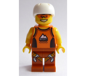 LEGO Man dans Orange Tank Haut et Casque Figurine