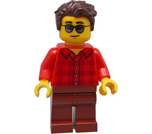 LEGO Człowiek W Czerwony Flannel Koszula Minifigurka