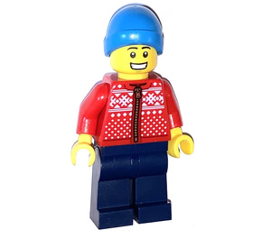 LEGO Man im rot Winter Jacket Minifigur