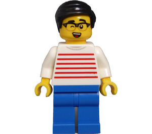 LEGO Mand i Striped Top Minifigur