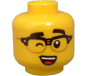 LEGO Man i Striped Topp Minifigur Huvud (Säkerhetsknopp) (3274 / 105777)