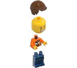 LEGO Hombre - Naranja Chaqueta Minifigura