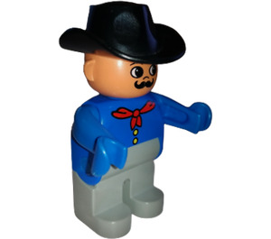 LEGO Man with black cowboy hat Duplo Figure