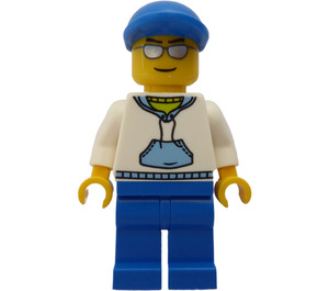 LEGO Hombre con Azul Gorra y Gafas Minifigura