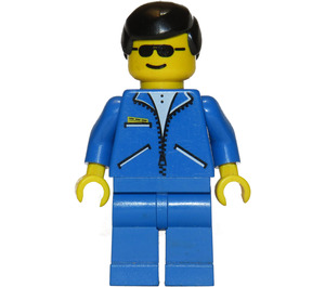 LEGO Man mit Blau Jacket und Schwarz Haar Minifigur