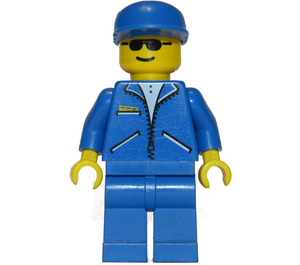 LEGO Man mit Blau Jacket und Deckel Minifigur