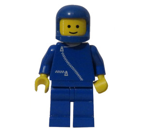 LEGO Man with Blue Jacket with Zipper, Blue Helmet Minifigure