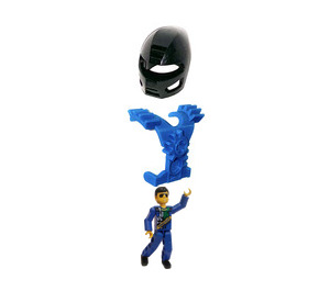 LEGO Man with Blue Overalls with Technic Logo with Chest Plate and Helmet Technic Figure