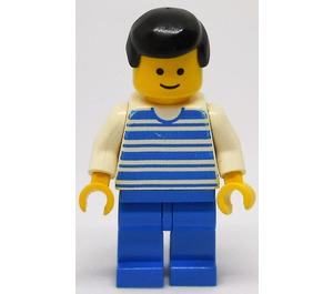 LEGO Man met Blauw Striped Shirt Minifiguur