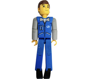 LEGO Man with Blue Top with Zipper and Pockets Technic Figure