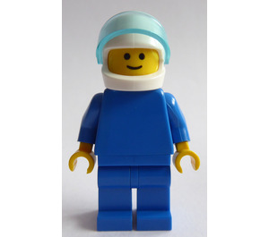 LEGO Man mit Blau Torso und Weiß Helm Minifigur