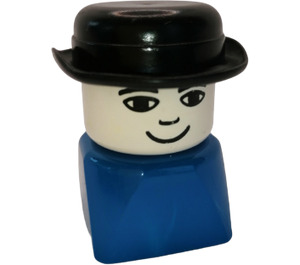 LEGO Man med Bowler Hatt på Blå Bas Minifigur