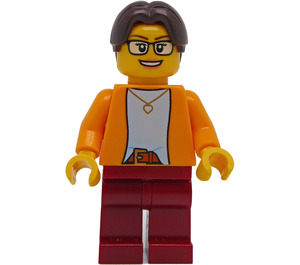 LEGO Man with Bright Light Orange Shirt - First League Minifigure