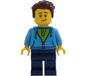 LEGO Man with Dark Azure Hoodie Minifigure