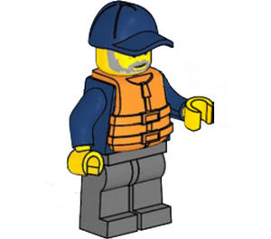 LEGO Man met Dark Blauw Turtleneck Sweater minifiguur