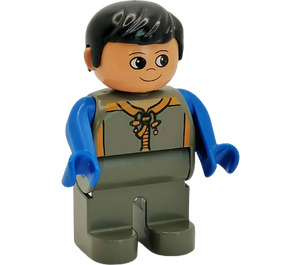 LEGO Man met Dark Grijs Zippered Coat Duplo Figuur
