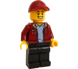 LEGO Man with Dark Red Jacket and Cap Minifigure