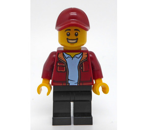 LEGO Man mit Dark rot Jacket und Deckel Minifigur