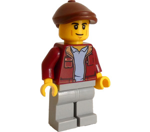 LEGO Man med Mörkröd Jacka Minifigur