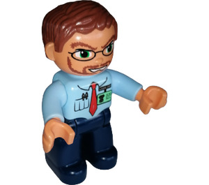 LEGO Man with Glasses, 'LEGO AIR' Badge Duplo Figure