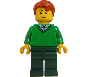 LEGO Mand med Grøn Sweater Minifigur