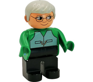 LEGO Man with Green Top and Glasses Duplo Figure