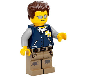 LEGO Man met Letterman Jasje Minifiguur