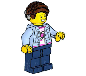 LEGO Man met Light Blauw Jacket minifiguur