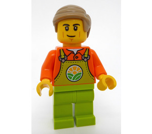 LEGO Man met Lime Overalls met logo minifiguur