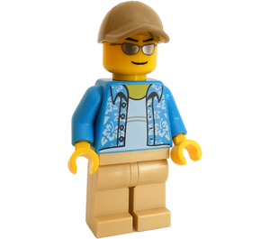 LEGO Homme avec Open Azur Foncé Chemise Minifigurine