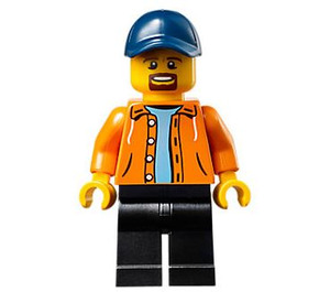 LEGO Mann med Oransje Jakke og Goatee Minifigur