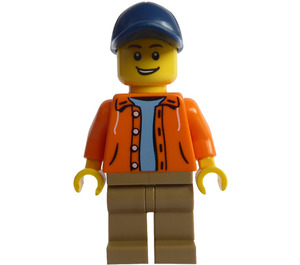 LEGO Man mit Orange Jacket Minifigur