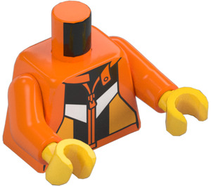 LEGO Man with Orange Top and Life Jacket Minifig Torso (973 / 76382)