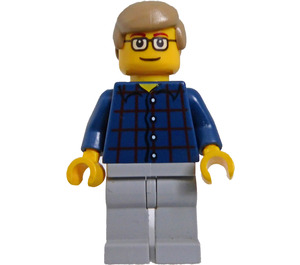 LEGO Man met Rood en Blauw checked Shirt City Minifiguur