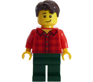 LEGO Man mit rot Plaid Shirt Minifigur