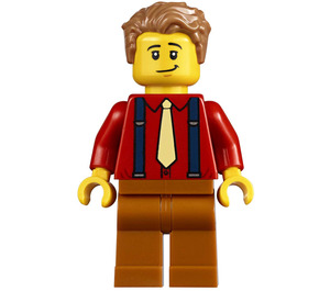 LEGO Man mit rot Shirt und Suspenders Minifigur