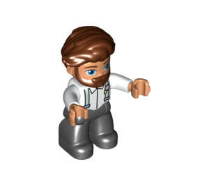 LEGO Man mit Reddish Brown Haar und Beard Duplo Abbildung