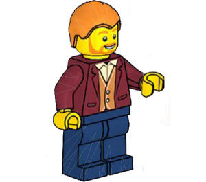 LEGO Man met Suit Jacket met Shirt en Waiscoat minifiguur