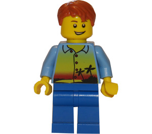 LEGO Man met Sunset, Palms en Tousled Haar minifiguur
