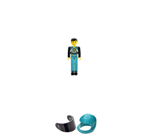LEGO Man with Turquoise Torso and Helmet Technic Figure