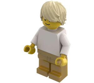 LEGO Man med Vit Skjorta Minifigur