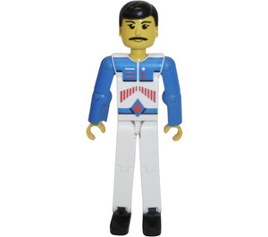 LEGO Man with White Top with Red Stripes Technic Figure