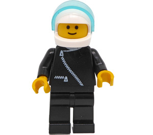 LEGO Mand med Zipper og Hjelm Minifigur